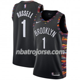 Män Brooklyn Nets Tröja D'Angelo Russell 1 2018-19 Nike City Edition Svart Swingman